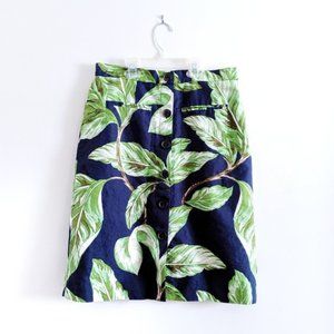 Ann Taylor big leaf Print button up Skirt